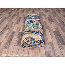 Load image into Gallery viewer, 8&#39;9&quot;x12&#39;10&quot; Lapis Blue, 14th Century Mamluk Dynasty Pattern, Vegetable Dyes, Extra Soft Wool, 200 Kpsi, Hand Knotted, Oriental Rug FWR515214