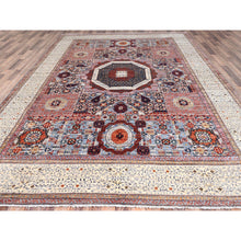 Load image into Gallery viewer, 8&#39;10&quot;x12&#39; Candy Red, Natural Wool, 200 Kpsi, 14th Century Mamluk Dynasty Pattern, Vegetable Dyes, Hand Knotted, Oriental Rug FWR515226
