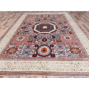 8'10"x12' Candy Red, Natural Wool, 200 Kpsi, 14th Century Mamluk Dynasty Pattern, Vegetable Dyes, Hand Knotted, Oriental Rug FWR515226