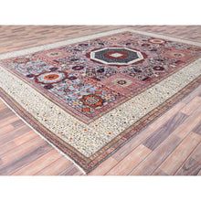 Load image into Gallery viewer, 8&#39;10&quot;x12&#39; Candy Red, Natural Wool, 200 Kpsi, 14th Century Mamluk Dynasty Pattern, Vegetable Dyes, Hand Knotted, Oriental Rug FWR515226