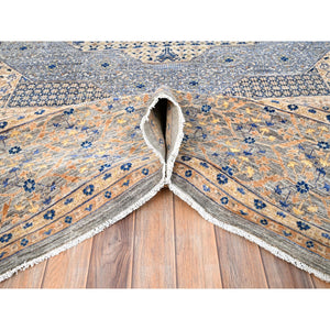 9'10"x13'10" Almond Brown, 14th Century Mamluk Dynasty Pattern, 200 Kpsi, Vegetable Dyes, Soft Wool, Hand Knotted, Oriental Rug FWR515238