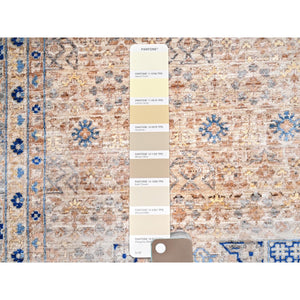 9'10"x13'10" Almond Brown, 14th Century Mamluk Dynasty Pattern, 200 Kpsi, Vegetable Dyes, Soft Wool, Hand Knotted, Oriental Rug FWR515238