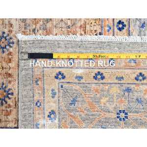 9'10"x13'10" Almond Brown, 14th Century Mamluk Dynasty Pattern, 200 Kpsi, Vegetable Dyes, Soft Wool, Hand Knotted, Oriental Rug FWR515238