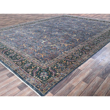 Load image into Gallery viewer, 9&#39;7&quot;x13&#39;9&quot; Aegean Blue, Bijar Garus Design, 200 Kpsi, High Mountain Wool, Vegetable Dyes, Hand Knotted, Oriental Rug FWR515244