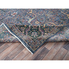 Load image into Gallery viewer, 9&#39;7&quot;x13&#39;9&quot; Aegean Blue, Bijar Garus Design, 200 Kpsi, High Mountain Wool, Vegetable Dyes, Hand Knotted, Oriental Rug FWR515244
