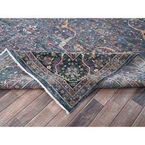 9'7"x13'9" Aegean Blue, Bijar Garus Design, 200 Kpsi, High Mountain Wool, Vegetable Dyes, Hand Knotted, Oriental Rug FWR515244
