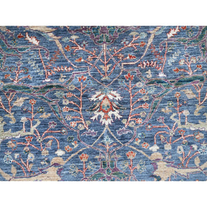 9'7"x13'9" Aegean Blue, Bijar Garus Design, 200 Kpsi, High Mountain Wool, Vegetable Dyes, Hand Knotted, Oriental Rug FWR515244
