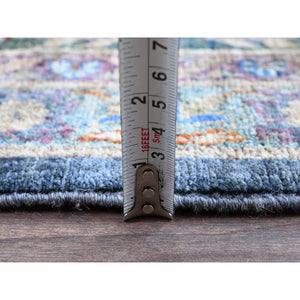 9'7"x13'9" Aegean Blue, Bijar Garus Design, 200 Kpsi, High Mountain Wool, Vegetable Dyes, Hand Knotted, Oriental Rug FWR515244