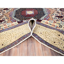 Load image into Gallery viewer, 7&#39;9&quot;x10&#39; Ivory, Pure Wool, Hand Knotted, 14th Century Mamluk Dynasty Pattern, 200 Kpsi, Vegetable Dyes, Oriental Rug FWR515262