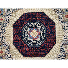 Load image into Gallery viewer, 5&#39;10&quot;x8&#39;10&quot; Flax Yellow, Vegetable Dyes, Extra Soft Wool, Hand Knotted, 14th Century Mamluk Dynasty Pattern, 200 Kpsi, Oriental Rug FWR515274