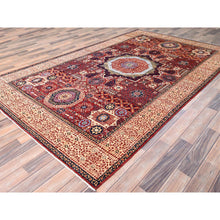 Load image into Gallery viewer, 5&#39;9&quot;x9&#39;7&quot; Vermilion Red, Hand Knotted, 14th Century Mamluk Dynasty Pattern, 200 Kpsi, Natural Dyes, Pure Wool, Oriental Rug FWR515292