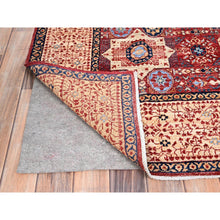 Load image into Gallery viewer, 5&#39;9&quot;x9&#39;7&quot; Vermilion Red, Hand Knotted, 14th Century Mamluk Dynasty Pattern, 200 Kpsi, Natural Dyes, Pure Wool, Oriental Rug FWR515292