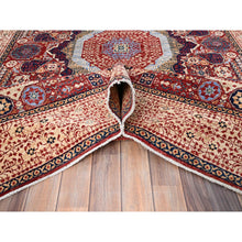 Load image into Gallery viewer, 5&#39;9&quot;x9&#39;7&quot; Vermilion Red, Hand Knotted, 14th Century Mamluk Dynasty Pattern, 200 Kpsi, Natural Dyes, Pure Wool, Oriental Rug FWR515292