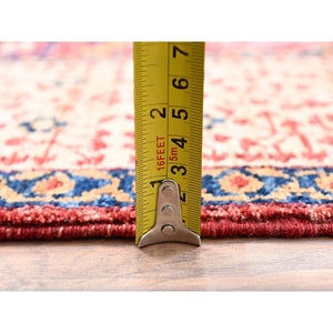 5'9"x9'7" Vermilion Red, Hand Knotted, 14th Century Mamluk Dynasty Pattern, 200 Kpsi, Natural Dyes, Pure Wool, Oriental Rug FWR515292