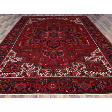 Load image into Gallery viewer, 10&#39;x12&#39;9&quot; Goji Berry Red, Hand Knotted 100% Wool, Semi Antique Persian Heriz Tribal Ambience, Good Condition, Oriental Rug FWR515334