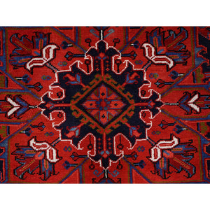 10'x12'9" Goji Berry Red, Hand Knotted 100% Wool, Semi Antique Persian Heriz Tribal Ambience, Good Condition, Oriental Rug FWR515334