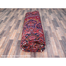 Load image into Gallery viewer, 10&#39;x12&#39;9&quot; Goji Berry Red, Hand Knotted 100% Wool, Semi Antique Persian Heriz Tribal Ambience, Good Condition, Oriental Rug FWR515334