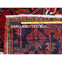 Load image into Gallery viewer, 10&#39;x12&#39;9&quot; Goji Berry Red, Hand Knotted 100% Wool, Semi Antique Persian Heriz Tribal Ambience, Good Condition, Oriental Rug FWR515334