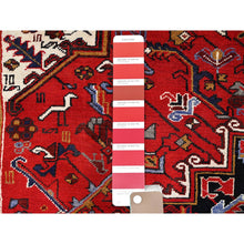 Load image into Gallery viewer, 8&#39;x11&#39;3&quot; Venetian Red, Good Condition, Hand Knotted Sides and Ends Professionally Secured, Cleaned, Semi Antique Evenly Worn Wool Persian Heriz with Tribal Ambience, Oriental Rug FWR515358