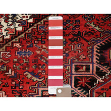 Load image into Gallery viewer, 6&#39;7&quot;x9&#39;3&quot; Vivid Auburn Red, Hand Knotted Vintage  Persian Evenly Worn Pure Wool Heriz, Good Condition, Sides And Ends Professionally Secured, Cleaned, Oriental Rug FWR515418