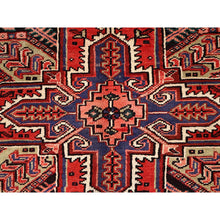 Load image into Gallery viewer, 6&#39;7&quot;x9&#39;3&quot; Vivid Auburn Red, Hand Knotted Vintage  Persian Evenly Worn Pure Wool Heriz, Good Condition, Sides And Ends Professionally Secured, Cleaned, Oriental Rug FWR515418