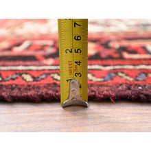 Load image into Gallery viewer, 6&#39;7&quot;x9&#39;3&quot; Vivid Auburn Red, Hand Knotted Vintage  Persian Evenly Worn Pure Wool Heriz, Good Condition, Sides And Ends Professionally Secured, Cleaned, Oriental Rug FWR515418