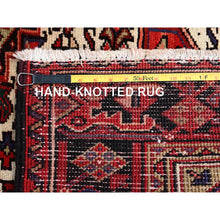 Load image into Gallery viewer, 6&#39;7&quot;x9&#39;3&quot; Vivid Auburn Red, Hand Knotted Vintage  Persian Evenly Worn Pure Wool Heriz, Good Condition, Sides And Ends Professionally Secured, Cleaned, Oriental Rug FWR515418