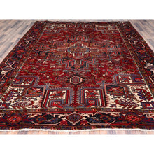 Load image into Gallery viewer, 8&#39;4&quot;x10&#39;3&quot; Vermilion Red, Hand Knotted Semi Antique Persian All Wool Heriz, Good Condition, Sides And Ends Secured And Professionally Cleaned, Oriental Rug FWR515430