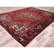 Load image into Gallery viewer, 8&#39;4&quot;x10&#39;3&quot; Vermilion Red, Hand Knotted Semi Antique Persian All Wool Heriz, Good Condition, Sides And Ends Secured And Professionally Cleaned, Oriental Rug FWR515430