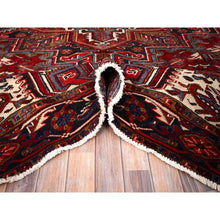 Load image into Gallery viewer, 8&#39;4&quot;x10&#39;3&quot; Vermilion Red, Hand Knotted Semi Antique Persian All Wool Heriz, Good Condition, Sides And Ends Secured And Professionally Cleaned, Oriental Rug FWR515430