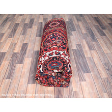 Load image into Gallery viewer, 7&#39;10&quot;x10&#39;8&quot; Alabama Crimson Red and Daisy White Corners, Evenly Worn, Natural Wool, Hand Knotted Persian Semi Antique Good Condition Heriz, Oriental Rug FWR515454