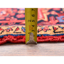 Load image into Gallery viewer, 7&#39;10&quot;x10&#39;8&quot; Alabama Crimson Red and Daisy White Corners, Evenly Worn, Natural Wool, Hand Knotted Persian Semi Antique Good Condition Heriz, Oriental Rug FWR515454