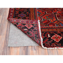 Load image into Gallery viewer, 10&#39;1&quot;x12&#39;10&quot; Electric Crimson Red And Vintage Semi Antique Persian Heriz Abrash, Hand Knotted, Good Condition, Areas Of Evenly Worn Wool, Sides And Ends Professionally Secured, Cleaned, Oriental Rug FWR515490