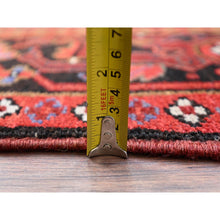 Load image into Gallery viewer, 10&#39;1&quot;x12&#39;10&quot; Electric Crimson Red And Vintage Semi Antique Persian Heriz Abrash, Hand Knotted, Good Condition, Areas Of Evenly Worn Wool, Sides And Ends Professionally Secured, Cleaned, Oriental Rug FWR515490