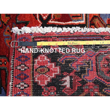 Load image into Gallery viewer, 10&#39;1&quot;x12&#39;10&quot; Electric Crimson Red And Vintage Semi Antique Persian Heriz Abrash, Hand Knotted, Good Condition, Areas Of Evenly Worn Wool, Sides And Ends Professionally Secured, Cleaned, Oriental Rug FWR515490