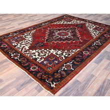 Load image into Gallery viewer, 6&#39;7&quot;x9&#39;2&quot; Spanish Red, Semi Antique Persian Heriz, Organic Wool, Sides And Ends Professionally Secured, Cleaned, Hand Knotted Soft And Full Pile, Oriental Rug FWR515514