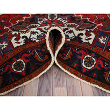 Load image into Gallery viewer, 6&#39;7&quot;x9&#39;2&quot; Spanish Red, Semi Antique Persian Heriz, Organic Wool, Sides And Ends Professionally Secured, Cleaned, Hand Knotted Soft And Full Pile, Oriental Rug FWR515514