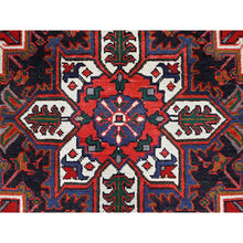 Load image into Gallery viewer, 6&#39;7&quot;x9&#39;2&quot; Spanish Red, Semi Antique Persian Heriz, Organic Wool, Sides And Ends Professionally Secured, Cleaned, Hand Knotted Soft And Full Pile, Oriental Rug FWR515514