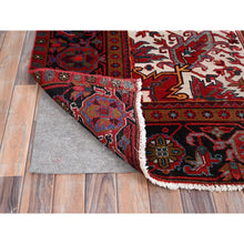 Load image into Gallery viewer, 9&#39;10&quot;x12&#39;5&quot; Turkey Red, Hand Knotted Evenly Worn Wool, Vintage Persian Heriz, Good Condition, Abrash, Sides And Ends Professionally Secured, Cleaned, Shaved Down Rustic Look, Oriental Rug FWR515520