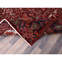 Load image into Gallery viewer, 9&#39;10&quot;x12&#39;5&quot; Turkey Red, Hand Knotted Evenly Worn Wool, Vintage Persian Heriz, Good Condition, Abrash, Sides And Ends Professionally Secured, Cleaned, Shaved Down Rustic Look, Oriental Rug FWR515520