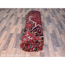 Load image into Gallery viewer, 9&#39;10&quot;x12&#39;5&quot; Turkey Red, Hand Knotted Evenly Worn Wool, Vintage Persian Heriz, Good Condition, Abrash, Sides And Ends Professionally Secured, Cleaned, Shaved Down Rustic Look, Oriental Rug FWR515520