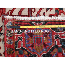 Load image into Gallery viewer, 9&#39;10&quot;x12&#39;5&quot; Turkey Red, Hand Knotted Evenly Worn Wool, Vintage Persian Heriz, Good Condition, Abrash, Sides And Ends Professionally Secured, Cleaned, Shaved Down Rustic Look, Oriental Rug FWR515520