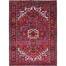 Load image into Gallery viewer, 8&#39;x11&#39; Upsdell Red, Hand Knotted Abrash Semi Antique Persian All Over Heriz Design, Good condition, Sides and Ends Professionally Secured, Cleaned, Oriental Pure Wool Rug FWR515526
