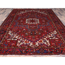 Load image into Gallery viewer, 8&#39;x11&#39; Upsdell Red, Hand Knotted Abrash Semi Antique Persian All Over Heriz Design, Good Condition, Sides And Ends Professionally Secured, Cleaned, Oriental Pure Wool Rug FWR515526