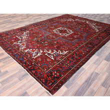 Load image into Gallery viewer, 8&#39;x11&#39; Upsdell Red, Hand Knotted Abrash Semi Antique Persian All Over Heriz Design, Good Condition, Sides And Ends Professionally Secured, Cleaned, Oriental Pure Wool Rug FWR515526