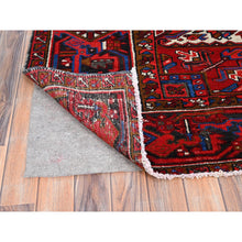Load image into Gallery viewer, 8&#39;x11&#39; Upsdell Red, Hand Knotted Abrash Semi Antique Persian All Over Heriz Design, Good Condition, Sides And Ends Professionally Secured, Cleaned, Oriental Pure Wool Rug FWR515526