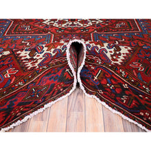 Load image into Gallery viewer, 8&#39;x11&#39; Upsdell Red, Hand Knotted Abrash Semi Antique Persian All Over Heriz Design, Good Condition, Sides And Ends Professionally Secured, Cleaned, Oriental Pure Wool Rug FWR515526