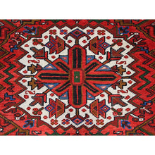 Load image into Gallery viewer, 8&#39;x11&#39; Upsdell Red, Hand Knotted Abrash Semi Antique Persian All Over Heriz Design, Good Condition, Sides And Ends Professionally Secured, Cleaned, Oriental Pure Wool Rug FWR515526