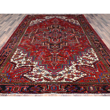 Load image into Gallery viewer, 8&#39;x11&#39; Sox Red, Vintage And Semi Antique Persian Heriz With Geometric Pattern, Good Condition, Even Wear, Organic Wool, Hand Knotted, Sides And Ends Professionally Secured, Cleaned, Oriental Rug FWR515568