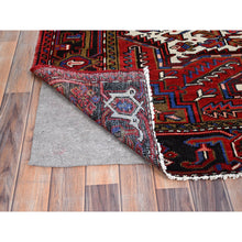 Load image into Gallery viewer, 8&#39;x11&#39; Sox Red, Vintage and Semi Antique Persian Heriz With Geometric Pattern, Good Condition, Even Wear, Organic Wool, Hand Knotted, Sides and Ends Professionally Secured, Cleaned, Oriental Rug FWR515568